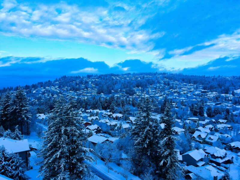 雪景色の街